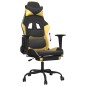 vidaXL Gaming-Stuhl mit Fußstütze Schwarz und Golden Kunstleder vidaXL Gaming-Stuhl mit Fußstütze Schwarz und Golden Kunstleder