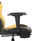 vidaXL Gaming-Stuhl mit Fußstütze Schwarz und Golden Kunstleder vidaXL Gaming-Stuhl mit Fußstütze Schwarz und Golden Kunstleder