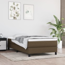 vidaXL Boxspringbett mit Matratze Dunkelbraun 80x200 cm Stoff