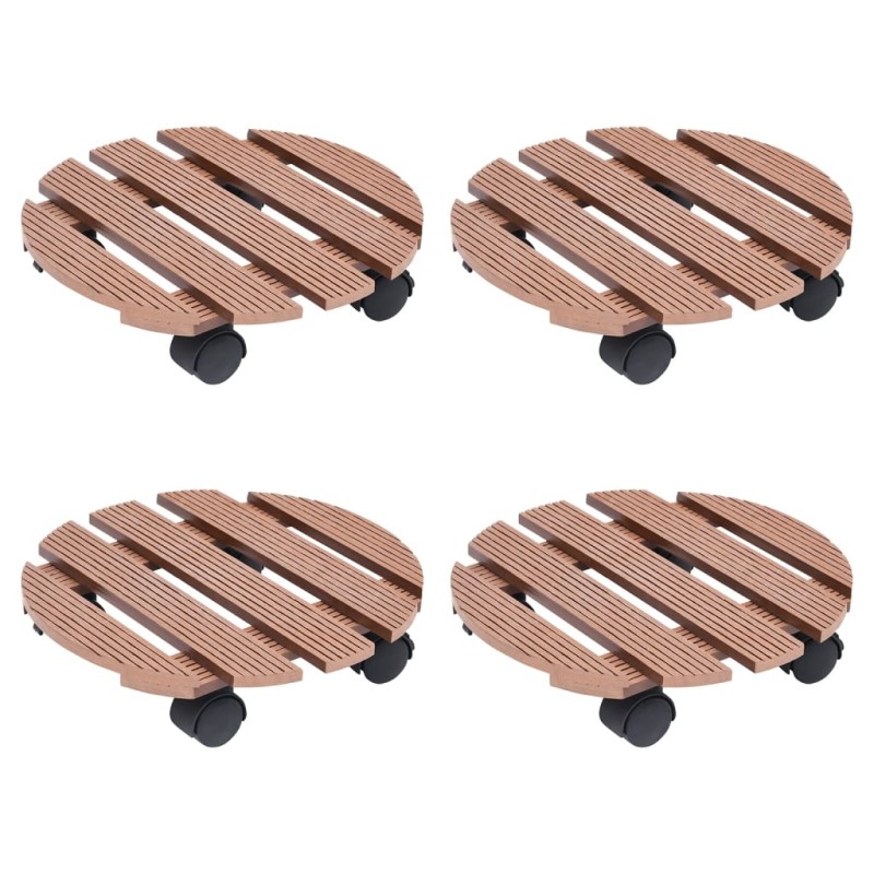 vidaXL Pflanzenroller 4 Stk. Braun Ø30x7,5 cm WPC vidaXL Pflanzenroller 4 Stk. Braun Ø30x7,5 cm WPC