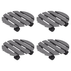 vidaXL Pflanzenroller 4 Stk. Grau Ø30x7,5 cm WPC