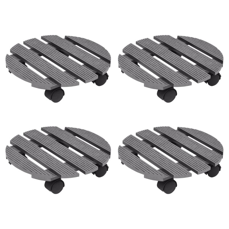 vidaXL Pflanzenroller 4 Stk. Grau Ø30x7,5 cm WPC vidaXL Pflanzenroller 4 Stk. Grau Ø30x7,5 cm WPC