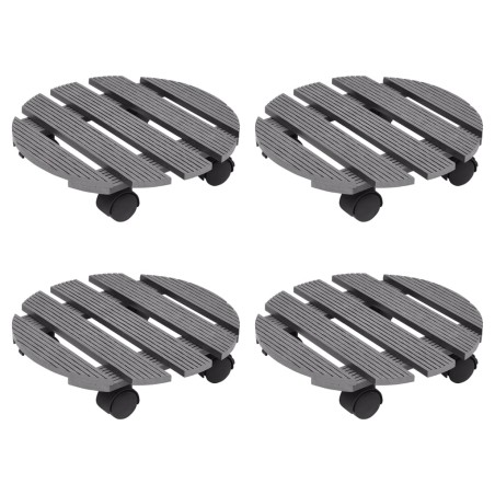 vidaXL Pflanzenroller 4 Stk. Grau Ø30x7,5 cm WPC