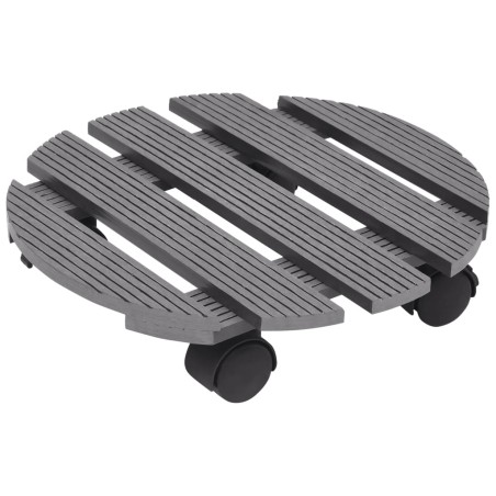 vidaXL Pflanzenroller 4 Stk. Grau Ø30x7,5 cm WPC
