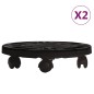 vidaXL Pflanzenroller 2 Stk. 30 cm Durchmesser Schwarz 170 kg vidaXL Pflanzenroller 2 Stk. 30 cm Durchmesser Schwarz 170 kg