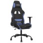 vidaXL Gaming-Stuhl mit Fußstütze Schwarz und Blau Stoff vidaXL Gaming-Stuhl mit Fußstütze Schwarz und Blau Stoff