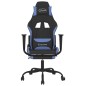 vidaXL Gaming-Stuhl mit Fußstütze Schwarz und Blau Stoff vidaXL Gaming-Stuhl mit Fußstütze Schwarz und Blau Stoff