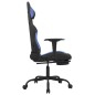 vidaXL Gaming-Stuhl mit Fußstütze Schwarz und Blau Stoff vidaXL Gaming-Stuhl mit Fußstütze Schwarz und Blau Stoff