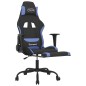 vidaXL Gaming-Stuhl mit Fußstütze Schwarz und Blau Stoff vidaXL Gaming-Stuhl mit Fußstütze Schwarz und Blau Stoff