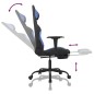 vidaXL Gaming-Stuhl mit Fußstütze Schwarz und Blau Stoff vidaXL Gaming-Stuhl mit Fußstütze Schwarz und Blau Stoff