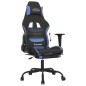 vidaXL Gaming-Stuhl mit Fußstütze Schwarz und Blau Stoff vidaXL Gaming-Stuhl mit Fußstütze Schwarz und Blau Stoff