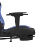 vidaXL Gaming-Stuhl mit Fußstütze Schwarz und Blau Stoff vidaXL Gaming-Stuhl mit Fußstütze Schwarz und Blau Stoff