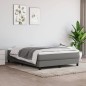 vidaXL Boxspringbett mit Matratze Dunkelgrau 140x200 cm Stoff vidaXL Boxspringbett mit Matratze Dunkelgrau 140x200 cm Stoff