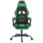 vidaXL Gaming-Stuhl mit Fußstütze Schwarz und Grün Kunstleder vidaXL Gaming-Stuhl mit Fußstütze Schwarz und Grün Kunstleder