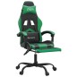 vidaXL Gaming-Stuhl mit Fußstütze Schwarz und Grün Kunstleder vidaXL Gaming-Stuhl mit Fußstütze Schwarz und Grün Kunstleder