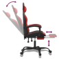 vidaXL Gaming-Stuhl mit Fußstütze Schwarz und Rot Kunstleder vidaXL Gaming-Stuhl mit Fußstütze Schwarz und Rot Kunstleder