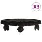 vidaXL Pflanzenroller 3 Stk. 30 cm Durchmesser Schwarz 170 kg vidaXL Pflanzenroller 3 Stk. 30 cm Durchmesser Schwarz 170 kg