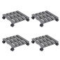 vidaXL Pflanzenroller 4 Stk. Grau 30x30x7,5 cm WPC vidaXL Pflanzenroller 4 Stk. Grau 30x30x7,5 cm WPC