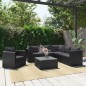 vidaXL 7-tlg. Garten-Lounge-Set mit Auflagen Poly Rattan Schwarz vidaXL 7-tlg. Garten-Lounge-Set mit Auflagen Poly Rattan Schwarz