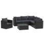 vidaXL 7-tlg. Garten-Lounge-Set mit Auflagen Poly Rattan Schwarz vidaXL 7-tlg. Garten-Lounge-Set mit Auflagen Poly Rattan Schwarz