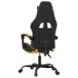 vidaXL Gaming-Stuhl mit Fußstütze Schwarz und Golden Kunstleder vidaXL Gaming-Stuhl mit Fußstütze Schwarz und Golden Kunstleder