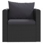 vidaXL 7-tlg. Garten-Lounge-Set mit Auflagen Poly Rattan Schwarz vidaXL 7-tlg. Garten-Lounge-Set mit Auflagen Poly Rattan Schwarz