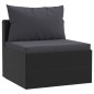 vidaXL 7-tlg. Garten-Lounge-Set mit Auflagen Poly Rattan Schwarz vidaXL 7-tlg. Garten-Lounge-Set mit Auflagen Poly Rattan Schwarz