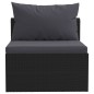 vidaXL 7-tlg. Garten-Lounge-Set mit Auflagen Poly Rattan Schwarz vidaXL 7-tlg. Garten-Lounge-Set mit Auflagen Poly Rattan Schwarz