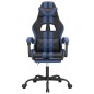 vidaXL Gaming-Stuhl mit Fußstütze Schwarz und Blau Kunstleder vidaXL Gaming-Stuhl mit Fußstütze Schwarz und Blau Kunstleder