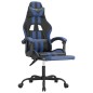 vidaXL Gaming-Stuhl mit Fußstütze Schwarz und Blau Kunstleder vidaXL Gaming-Stuhl mit Fußstütze Schwarz und Blau Kunstleder