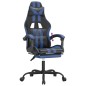 vidaXL Gaming-Stuhl mit Fußstütze Schwarz und Blau Kunstleder vidaXL Gaming-Stuhl mit Fußstütze Schwarz und Blau Kunstleder