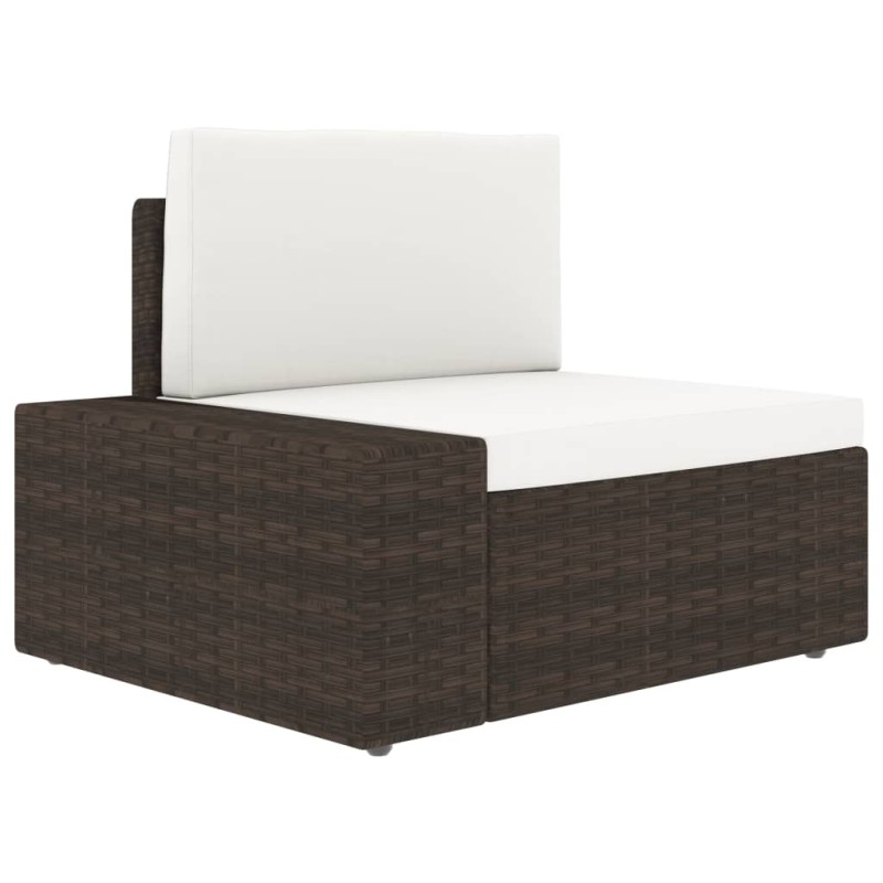 vidaXL Modulares Sofa-Eckteil mit Armlehne (rechts) Poly Rattan Braun vidaXL Modulares Sofa-Eckteil mit Armlehne (rechts) Poly Rattan Braun