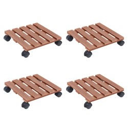 vidaXL Pflanzenroller 4 Stk. Braun 30x30x7,5 cm WPC