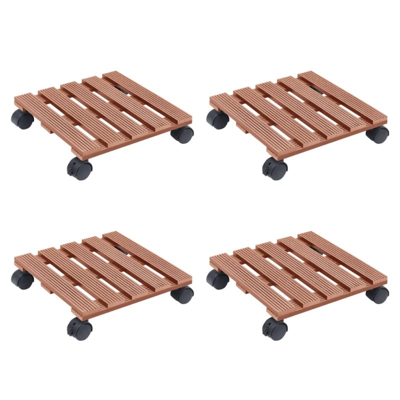 vidaXL Pflanzenroller 4 Stk. Braun 30x30x7,5 cm WPC vidaXL Pflanzenroller 4 Stk. Braun 30x30x7,5 cm WPC