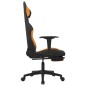 vidaXL Gaming-Stuhl mit Fußstütze Schwarz und Orange Stoff vidaXL Gaming-Stuhl mit Fußstütze Schwarz und Orange Stoff
