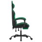 vidaXL Gaming-Stuhl mit Fußstütze Schwarz und Grün Kunstleder vidaXL Gaming-Stuhl mit Fußstütze Schwarz und Grün Kunstleder