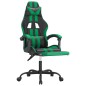vidaXL Gaming-Stuhl mit Fußstütze Schwarz und Grün Kunstleder vidaXL Gaming-Stuhl mit Fußstütze Schwarz und Grün Kunstleder