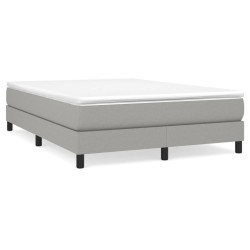 vidaXL Boxspringbett mit Matratze Hellgrau 140x190 cm Stoff
