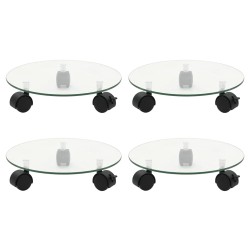 vidaXL Pflanzenroller 4 Stk. 28 cm Hartglas Rund