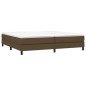 vidaXL Boxspringbett mit Matratze Dunkelbraun 200x200 cm Stoff vidaXL Boxspringbett mit Matratze Dunkelbraun 200x200 cm Stoff