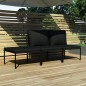 3-tlg. Garten-Lounge-Set mit Auflagen Schwarz PVC 3-tlg. Garten-Lounge-Set mit Auflagen Schwarz PVC