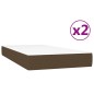 vidaXL Boxspringbett mit Matratze Dunkelbraun 200x200 cm Stoff vidaXL Boxspringbett mit Matratze Dunkelbraun 200x200 cm Stoff