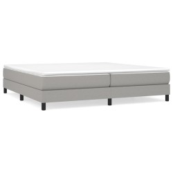 vidaXL Boxspringbett mit Matratze Hellgrau 200x200 cm Stoff