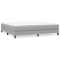 vidaXL Boxspringbett mit Matratze Hellgrau 200x200 cm Stoff vidaXL Boxspringbett mit Matratze Hellgrau 200x200 cm Stoff