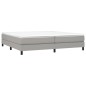 vidaXL Boxspringbett mit Matratze Hellgrau 200x200 cm Stoff vidaXL Boxspringbett mit Matratze Hellgrau 200x200 cm Stoff