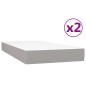 vidaXL Boxspringbett mit Matratze Hellgrau 200x200 cm Stoff vidaXL Boxspringbett mit Matratze Hellgrau 200x200 cm Stoff