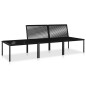 3-tlg. Garten-Lounge-Set mit Auflagen Schwarz PVC 3-tlg. Garten-Lounge-Set mit Auflagen Schwarz PVC