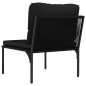 3-tlg. Garten-Lounge-Set mit Auflagen Schwarz PVC 3-tlg. Garten-Lounge-Set mit Auflagen Schwarz PVC