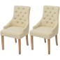 vidaXL Esszimmerstühle 2 Stk. Creme Stoff vidaXL Esszimmerstühle 2 Stk. Creme Stoff