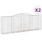 vidaXL Gabionen mit Hochbogen 2 Stk. 400x50x140/160cm Verzinktes Eisen vidaXL Gabionen mit Hochbogen 2 Stk. 400x50x140/160cm Verzinktes Eisen